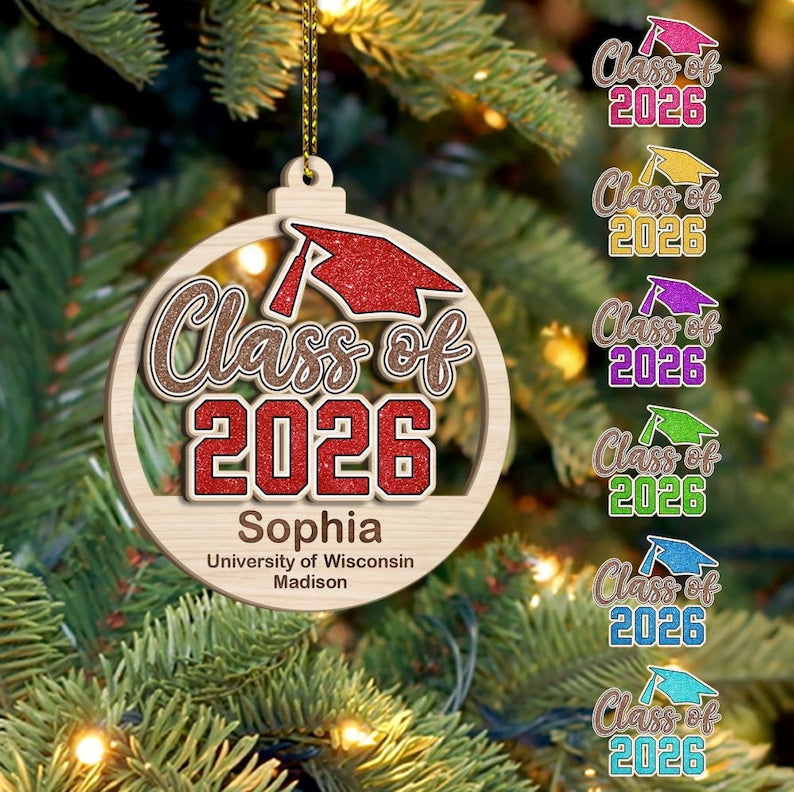 Personalized Senior 2026 Ornament, Custom Class of 2026 Ornament, High School Senior, Personalized New Student Gift, Class of Gift