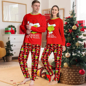 Grinch Family Matching Christmas Pajamas Set Holiday Sleepwear for Kids & Adults, Funny Xmas PJs, , Grinch PJs, Matching Holiday PJs