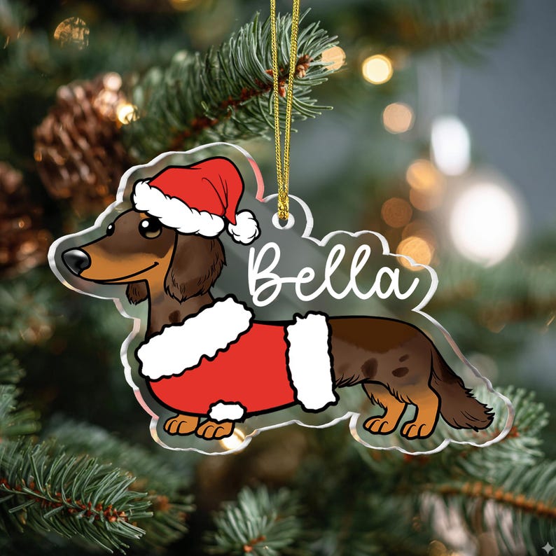 Personalized Dachshund Christmas Ornament: Dachshund Lovers Gift Custom Christmas Ornament Christmas Tree Decoration