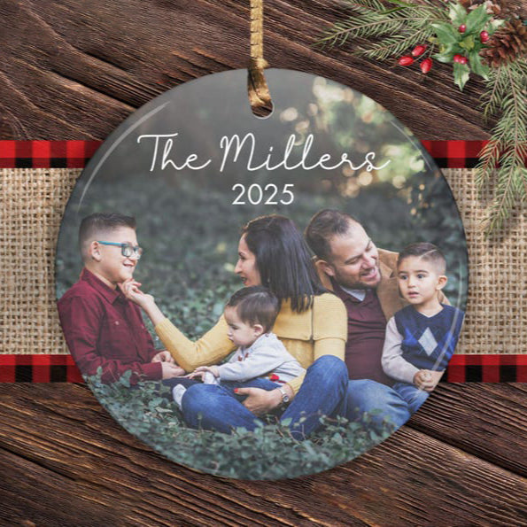 Custom Family Photo Christmas Ornament Personalized Family Portrait Photo Picture Christmas Ornament Gift for Family Christmas Tree Ornament