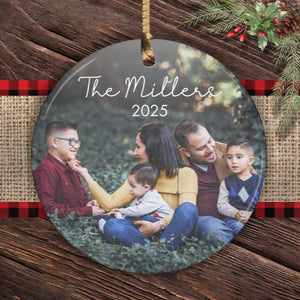 Custom Family Photo Christmas Ornament Personalized Family Portrait Photo Picture Christmas Ornament Gift for Family Christmas Tree Ornament