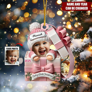 Custom Baby First Christmas Ornament, Personalized Face Baby Ornament, Custom Baby Photo Ornament, New Baby Photo Ornament, Newborn Gifts