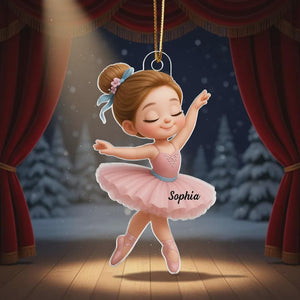 Ballerina Girl Personalized Acrylic Christmas Ornament: Custom Dance Gift