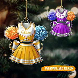 Personalized Custom Name Cheerleader Uniform Ornament, Cheerleader Xmas Girl Gift, Cheer Team Xmas Tree Decor Gift,Cheerleader Ornament 2025