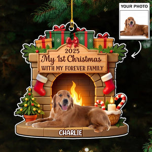 Dogs First Christmas In My Forever Home Photo, Personalized Acrylic Ornament, Dog Picture Ornament, Dog's 1st Christmas, Custom Dog Photo