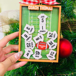 Personalized Football Thank You Coach Ornament | Shaking 4D Ornament | Custom Football Team Christmas Gift