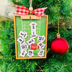 Personalized Football Thank You Coach Ornament | Shaking 4D Ornament | Custom Football Team Christmas Gift