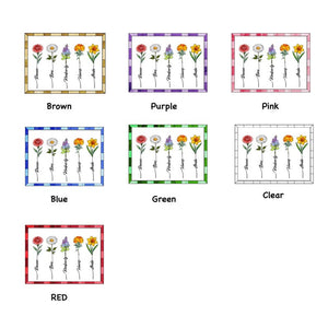Custom Family Birth Flower Bouquet Acrylic Gift Personalized Birth Month Flowers