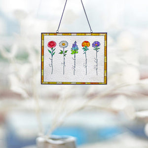 Custom Family Birth Flower Bouquet Acrylic Gift Personalized Birth Month Flowers