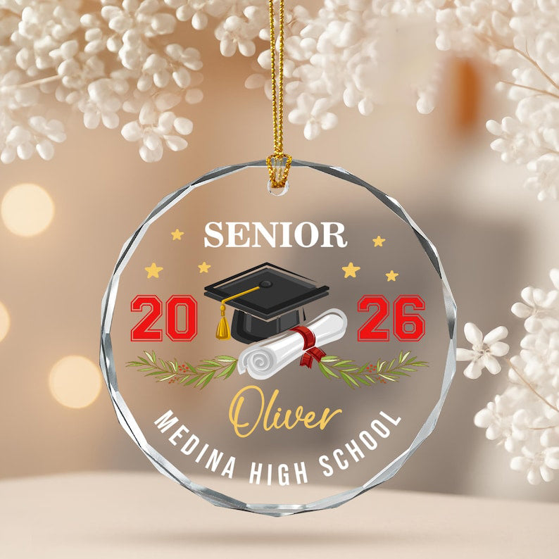 Custom Senior Ornament, Senior Year Ornament, High School Graduation Christmas Ornament, Class Of 2026 Keepsake, Christmas Gift For Seniors