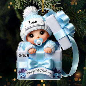 Personalized Acrylic Baby's First Christmas Ornament: New Parent Gift