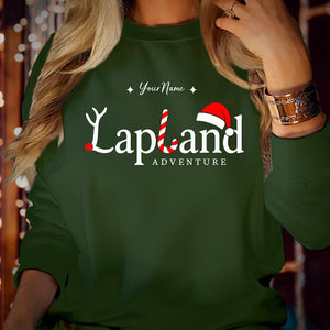 Personalised Lapland Family Matching Christmas Holiday Sweatshirt - Custom The North Pole Santa Claus Merry Xmas Vacation Gift Jumper
