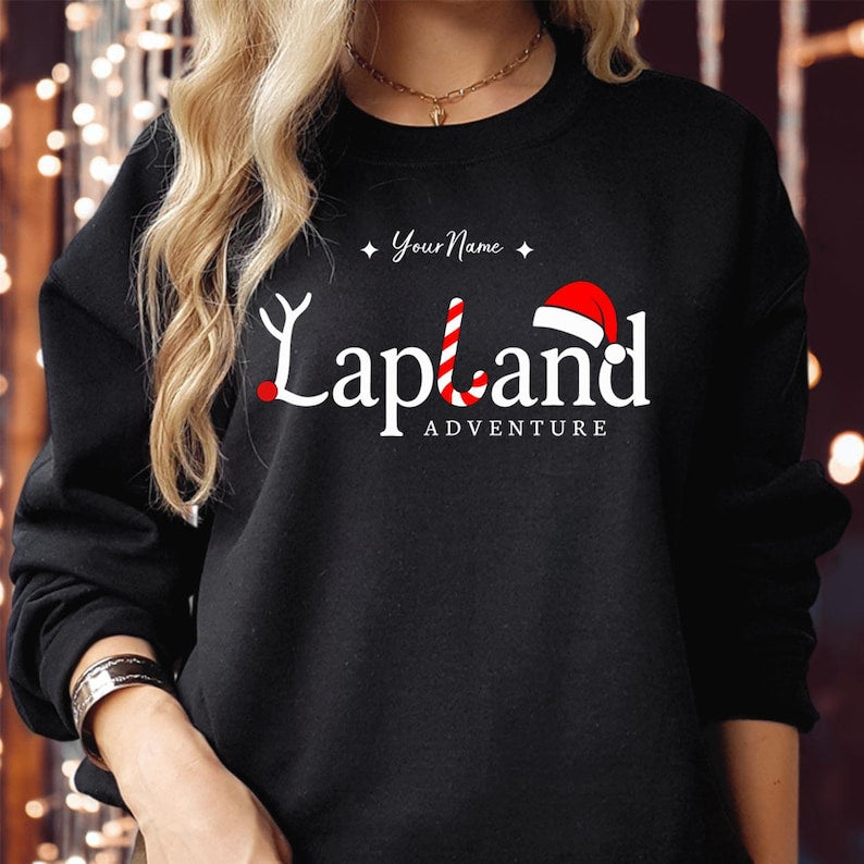 Personalised Lapland Family Matching Christmas Holiday Sweatshirt - Custom The North Pole Santa Claus Merry Xmas Vacation Gift Jumper
