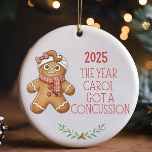 Personalized Broken Gingerbread Ornament,Funny Christmas Ornament, Hysterectomy Surgery Recovery, Accident Injury Keepsake, Broken Arm Leg