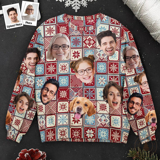 Personalized Pet Family Ugly Sweater, Custom Photo Christmas Knit Shirt for Holiday Gift, Pet Lover s Christmas Sweater