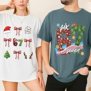 67 Meme Christmas Shirt, Santa Claus Hands Shirt, Group Matching Shirt, ChristmasTree Shirt, 6 7 Meme Funny Hands Shirt
