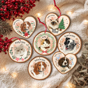 Personalized Dog Portrait From Photo Ornament, Dog Christmas Ornament, Cat Lover Gift, Pet Memorial Gift, Pet Sympathy Gift, Christmas Decor