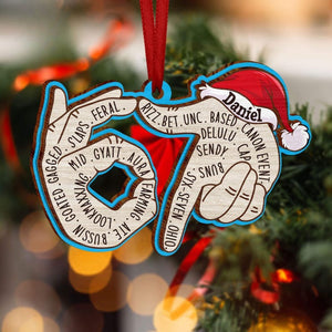 Custom Six Seven Wooden 2 Layerd Ornament, 7 Six Seven Ornament, Teen Slang Ornament, Funny Gift for Teen, Middle School Slang Ornament