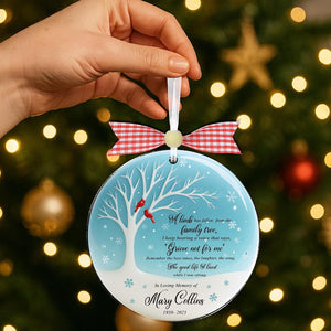 2D Flat Custom Memorial Sea Glass Ornament,Christmas in Heaven Ornament,Heirloom Memorial,Dad Mom Remembrance Loss Ornament,Xmas Ornament