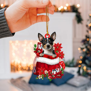 Rat Terrier Christmas Ornament, Rat Terrier Dog Christmas Tree Ornament, Rat Terrier Christmas Home Decor, Dog Lover Xmas Gift