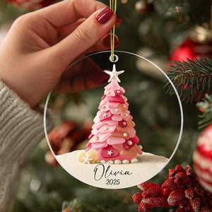 Personalized Seaglass Christmas Tree Ornament: Glass Ocean Ornament