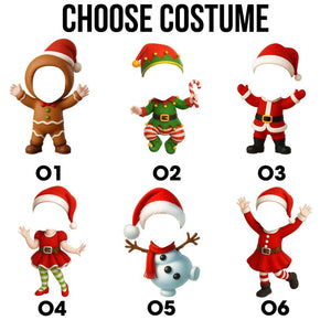 Personalized Baby's First Christmas Photo Ornament: Santa, Reindeer, Snowman