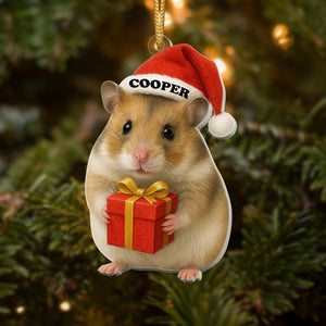 Personalized Hamster Christmas Ornament | Cute Pet Ornament with Name | Funny Holiday Gift for Small Pet Lovers | Custom Xmas Keepsake 2025