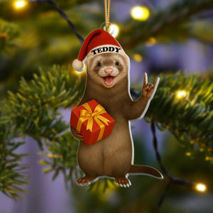 Personalized Ferret Christmas Ornament | Cute Pet Ornament with Name | Funny Holiday Gift for Ferret Lovers | Custom Xmas Keepsake 2025