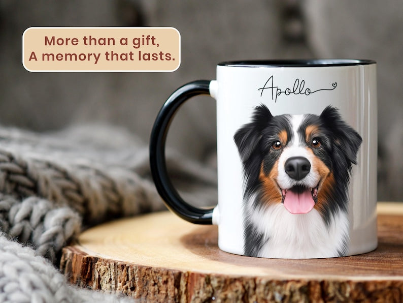 Custom Mug From Photo, Christmas Gift For Pet Parents, Dog Lover Gift, Pet Portrait, Pet Painting, Coffee Mug, Dog Dad Gift, Cat Mom