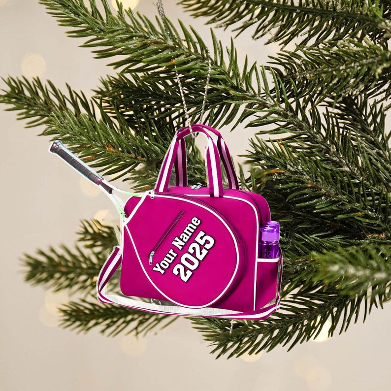 Personalized Tennis Christmas Ornament: Custom Name, Wood or Acrylic