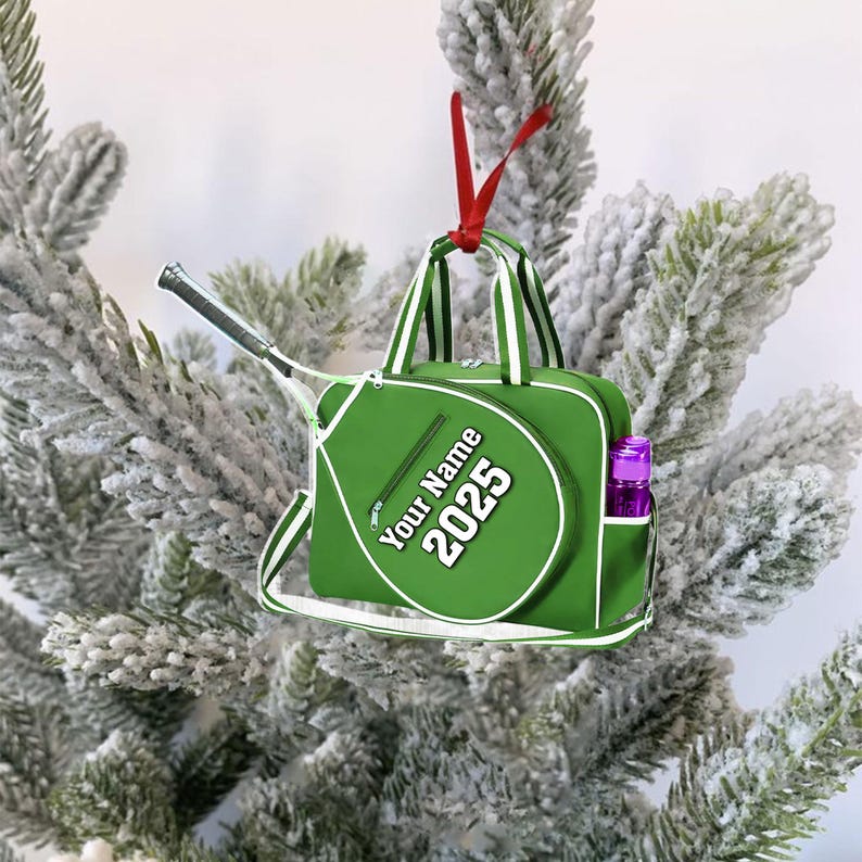 Personalized Tennis Christmas Ornament: Custom Name, Wood or Acrylic