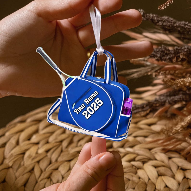 Personalized Tennis Christmas Ornament: Custom Name, Wood or Acrylic