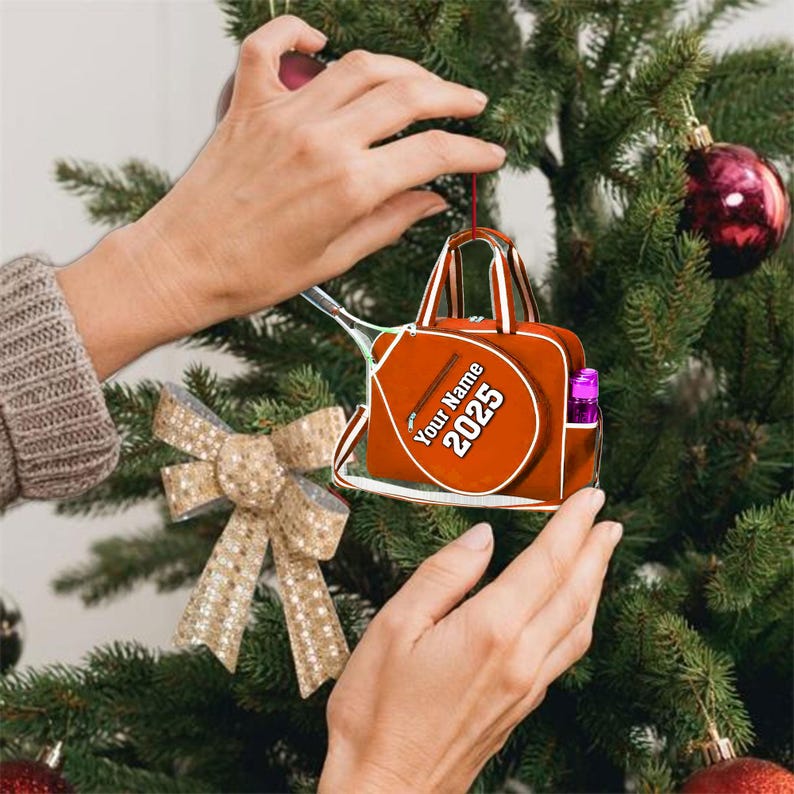 Personalized Tennis Christmas Ornament: Custom Name, Wood or Acrylic