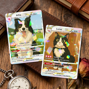 Custom Pet Pokemon Card | Personalized Dog Cat Portrait, Anime Style Card, Pet memorial, Pet Gift, Dog Gift, Cat Gift, Pet Lover Gift