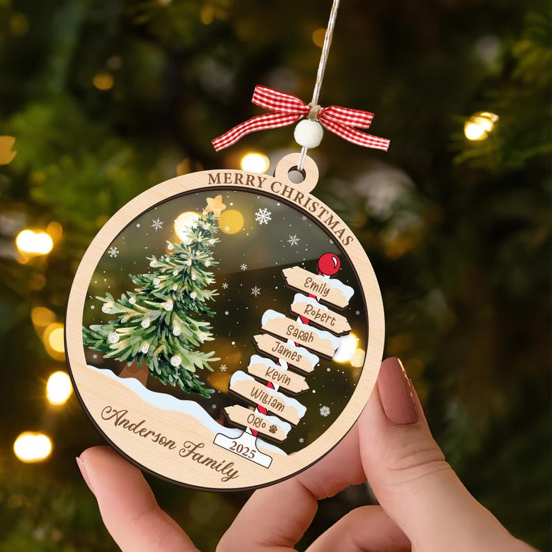 Family Name Christmas Tree Ornaments, Personalized Family Name Ornament, Christmas Tree Ornament Family Names 2025, Holiday Keepsake