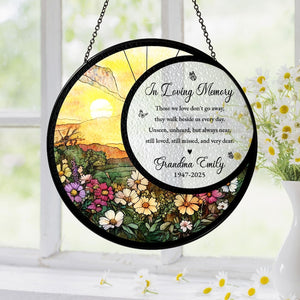 Memorial Stained Glass Suncatcher Sympathy Gift, Family Memorial Ornament Loss Of Mom Gift, Dad Remembrance Gift, In Loving Memory, Mom Loss