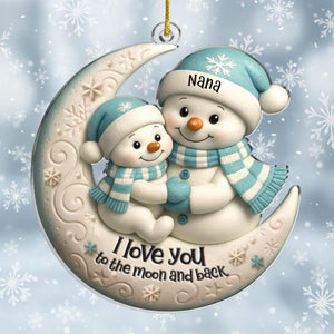 Personalized Grandma Christmas Ornament, Custom Grandma Grandkids Snowman Ornament, Grandma Grandpa Gift From Grandkids, Flat 2D Ornament