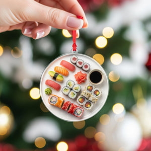 Sushi Plate Christmas Ornament, Japanese Food Decoration