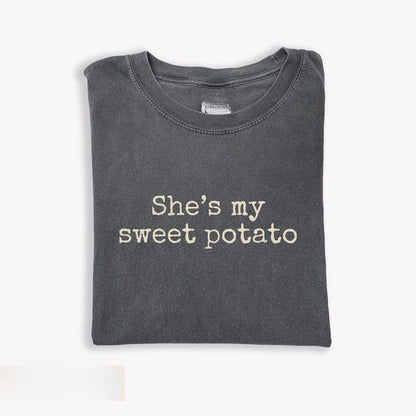 Thanksgiving Couples Shirt: She's My Sweet Potato I Yam Matching Husband Wife Shirt