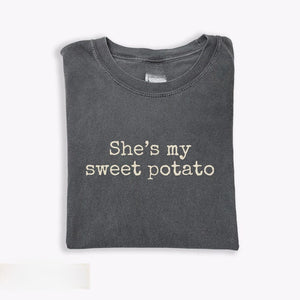 Thanksgiving Couples Shirt: She's My Sweet Potato I Yam Matching Husband Wife Shirt