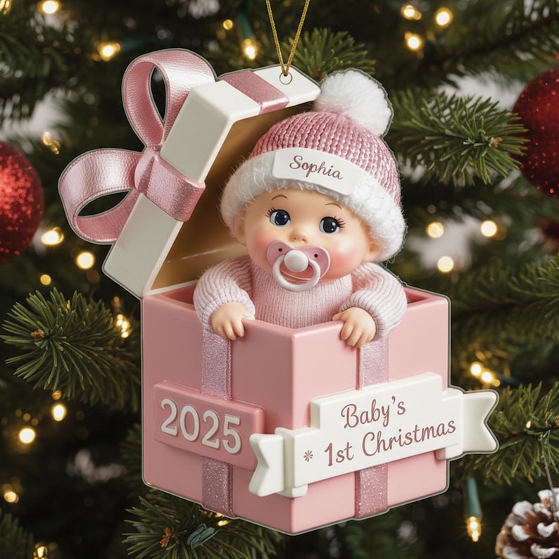 Custom Baby's First Christmas Ornament: Personalized Acrylic Keepsake