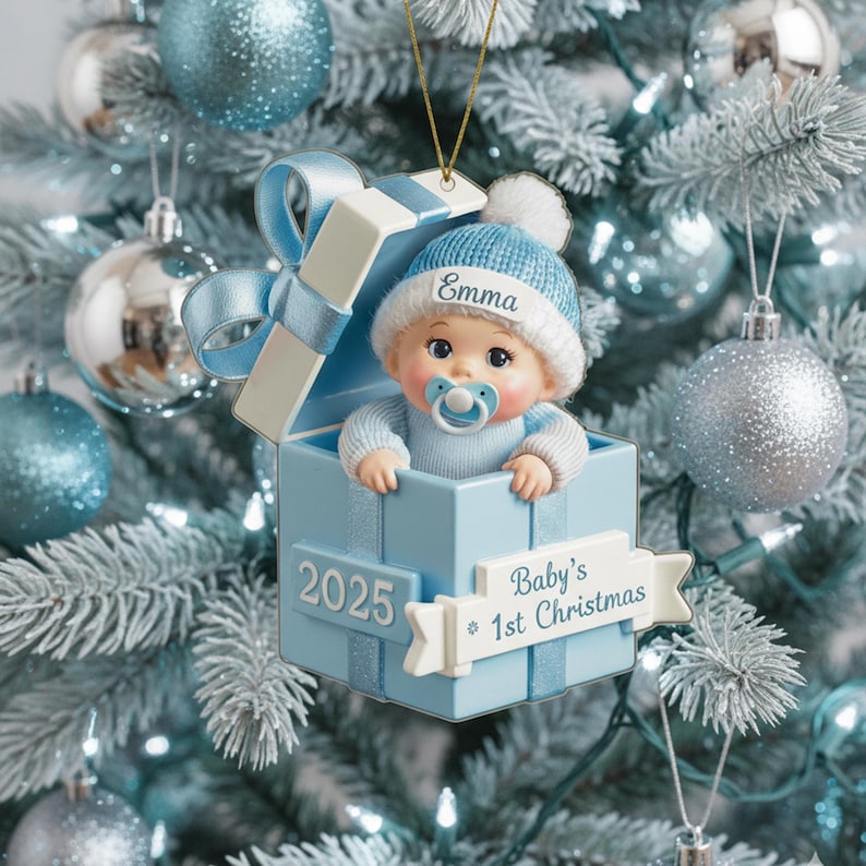 Custom Baby's First Christmas Ornament: Personalized Acrylic Keepsake