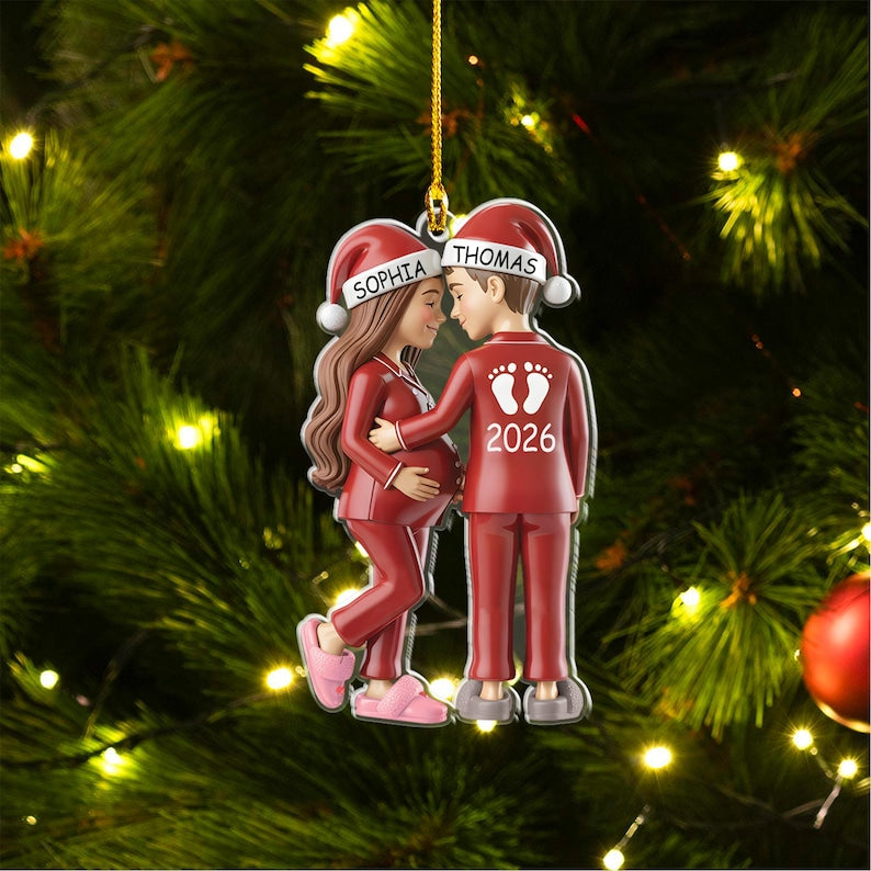 Personalised Bump's First Christmas Ornament, See You In 2026 Baby's Ornament, Expecting Parents, Baby Announcement, Pregnancy Ornament