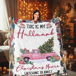 Personalized This Is My HM Movie Watching Blanket, Christmas Family Woven Blanket,Family Christmas Blanket,Cozy Holiday Movie Watching Throw