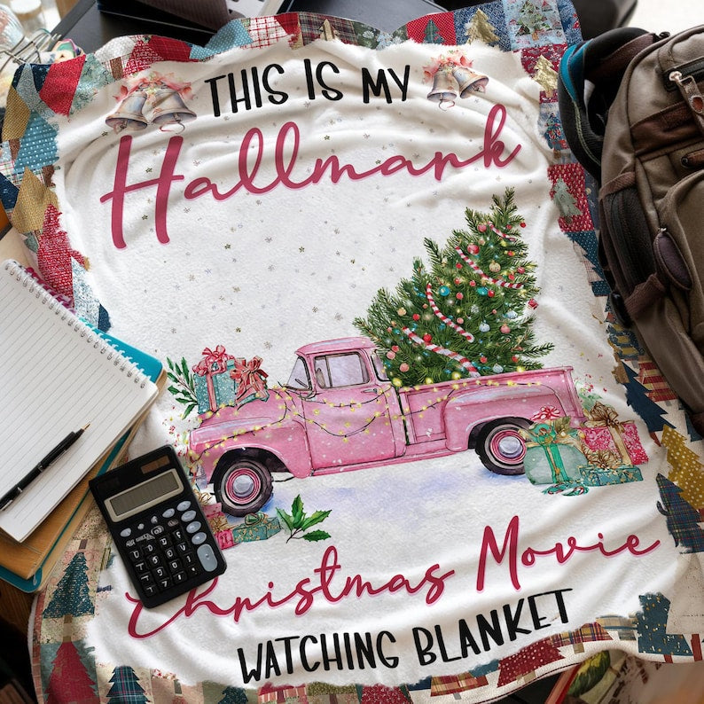 Personalized This Is My HM Movie Watching Blanket, Christmas Family Woven Blanket,Family Christmas Blanket,Cozy Holiday Movie Watching Throw