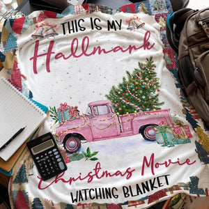 Personalized This Is My HM Movie Watching Blanket, Christmas Family Woven Blanket,Family Christmas Blanket,Cozy Holiday Movie Watching Throw