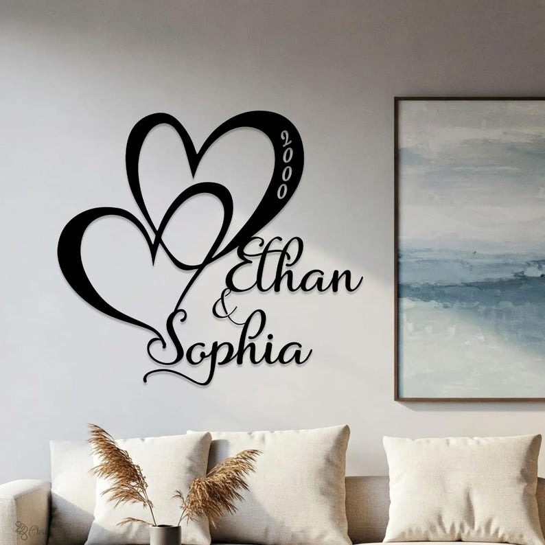 Personalized Wedding Gift for Couple, Custom Infinity Sign Wedding Date Sign, Metal Engagement Gift, Anniversary Gift, Bridal Shower Gift