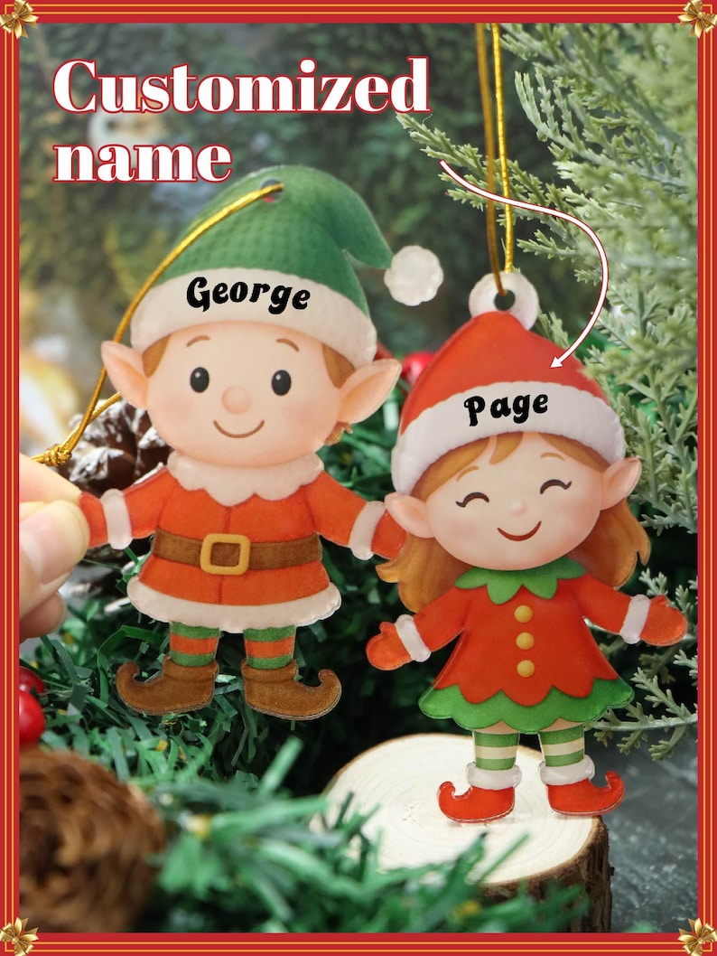 Personalized Boy, Girl Christmas Ornaments, Custom Name Christmas Tree Ornaments, Acrylic, Bag Charms, Christmas, Christmas Gifts, Boy, Girl