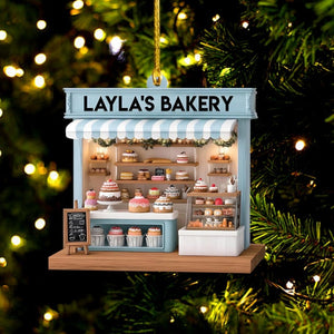 Custom Name Bakery Christmas Ornament, Personalized Bakery Keepsake 2025 Gift, Acrylic Ornament 2D FLAT, Gift For Baking Lover, Xmas Decor
