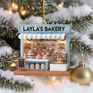 Custom Name Bakery Christmas Ornament, Personalized Bakery Keepsake 2025 Gift, Acrylic Ornament 2D FLAT, Gift For Baking Lover, Xmas Decor